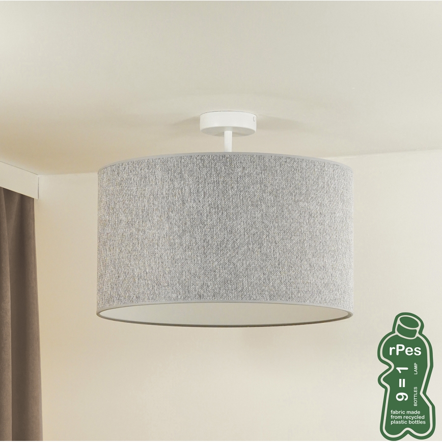 Duolla - Lampadario a plafone ROLLER ECO RECYCLING 1xE27/15W/230V diametro 45 cm grigio