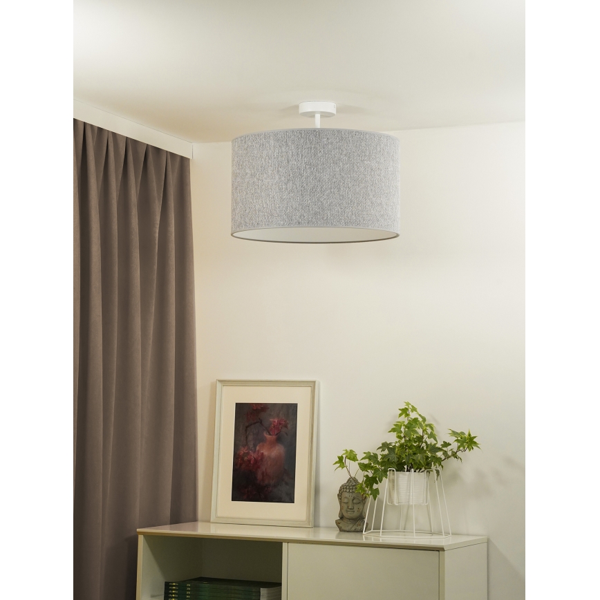 Duolla - Lampadario a plafone ROLLER ECO RECYCLING 1xE27/15W/230V diametro 45 cm grigio