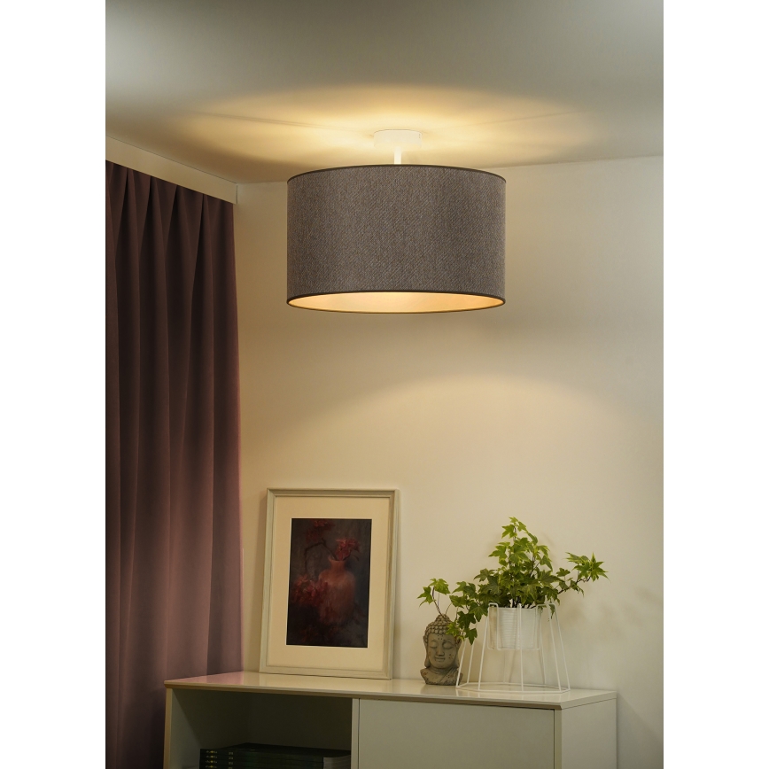 Duolla - Lampadario a plafone ROLLER ECO RECYCLING 1xE27/15W/230V diametro 45 cm marrone