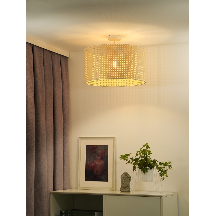 Duolla - Lampadario a plafone ROLLER RATTAN 1xE27/15W/230V diametro 45 cm beige