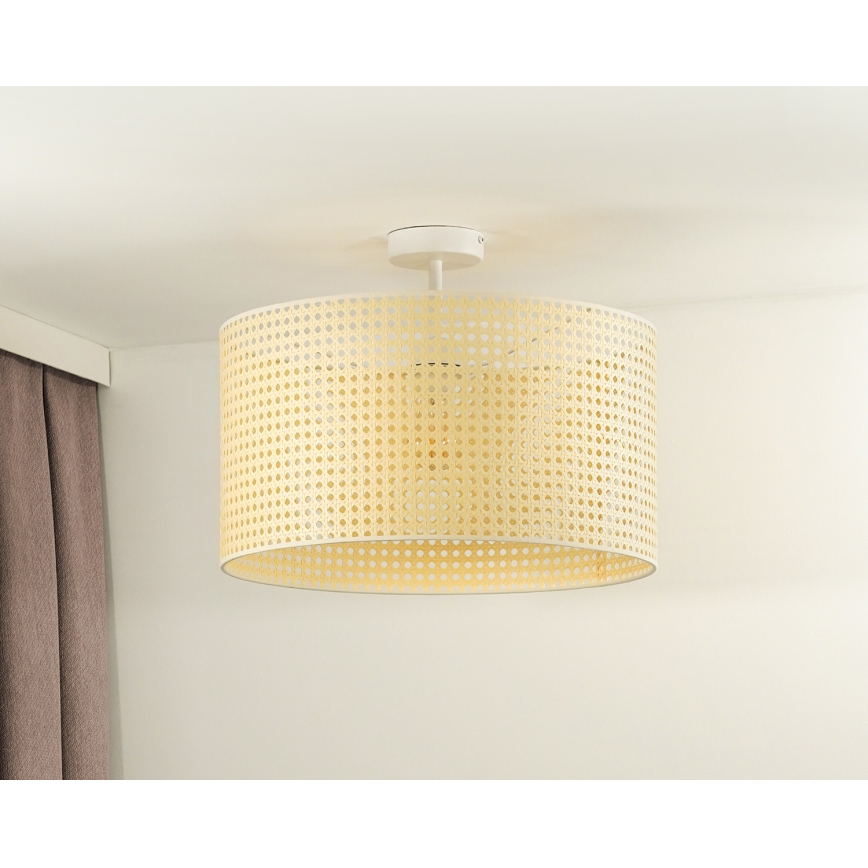 Duolla - Lampadario a plafone ROLLER RATTAN 1xE27/15W/230V diametro 45 cm beige