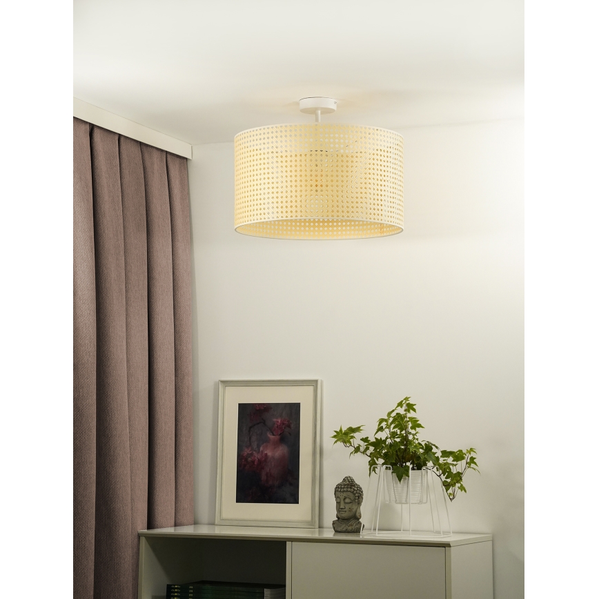 Duolla - Lampadario a plafone ROLLER RATTAN 1xE27/15W/230V diametro 45 cm beige