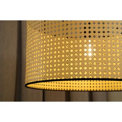 Duolla - Lampadario a plafone ROLLER RATTAN 1xE27/15W/230V diametro 45 cm beige/nero