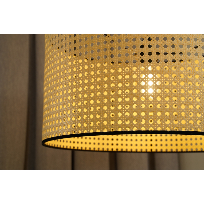 Duolla - Lampadario a plafone ROLLER RATTAN 1xE27/15W/230V diametro 45 cm beige/nero