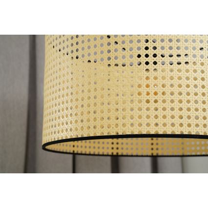 Duolla - Lampadario a plafone ROLLER RATTAN 1xE27/15W/230V diametro 45 cm beige/nero