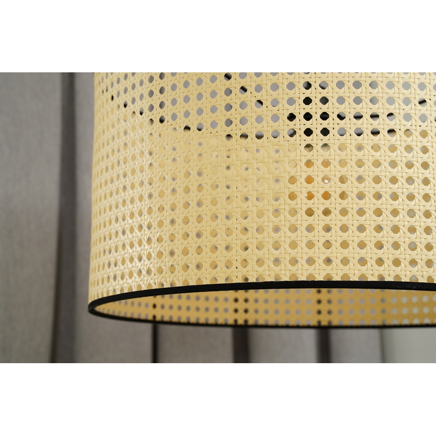 Duolla - Lampadario a plafone ROLLER RATTAN 1xE27/15W/230V diametro 45 cm beige/nero