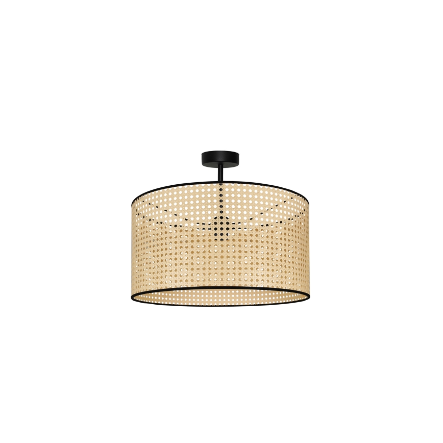 Duolla - Lampadario a plafone ROLLER RATTAN 1xE27/15W/230V diametro 45 cm beige/nero