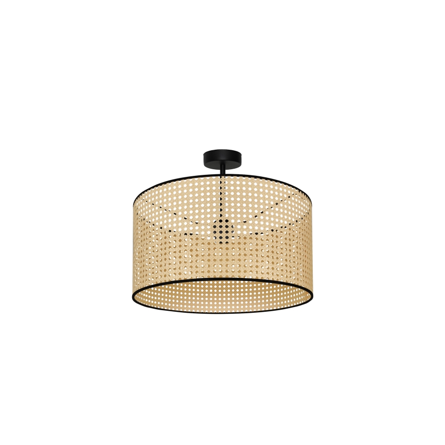 Duolla - Lampadario a plafone ROLLER RATTAN 1xE27/15W/230V diametro 45 cm beige/nero