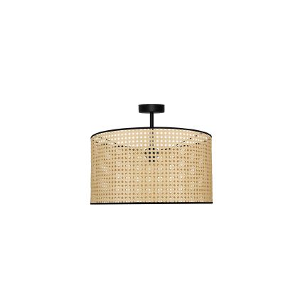 Duolla - Lampadario a plafone ROLLER RATTAN 1xE27/15W/230V diametro 45 cm beige/nero