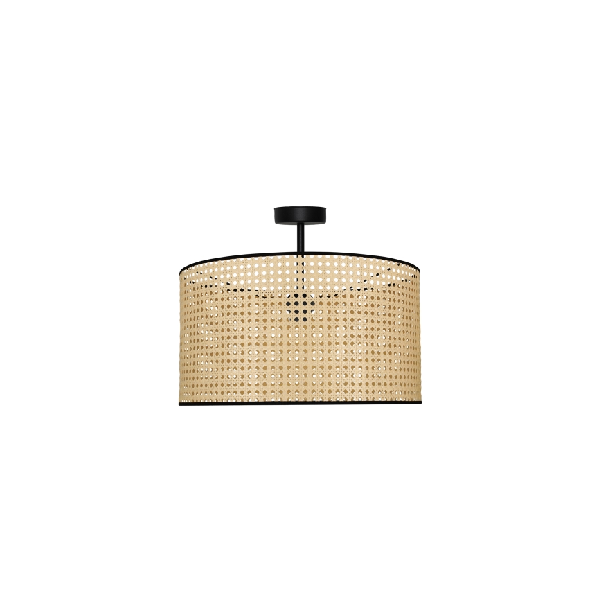 Duolla - Lampadario a plafone ROLLER RATTAN 1xE27/15W/230V diametro 45 cm beige/nero