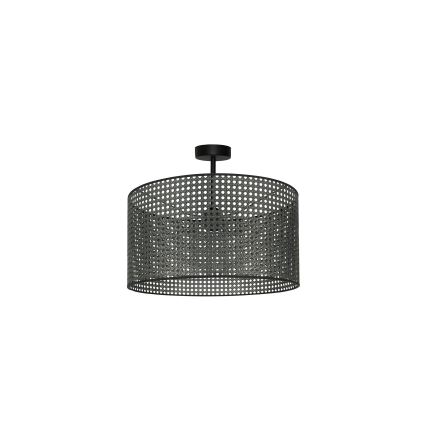 Duolla - Lampadario a plafone ROLLER RATTAN 1xE27/15W/230V diametro 45 cm nero