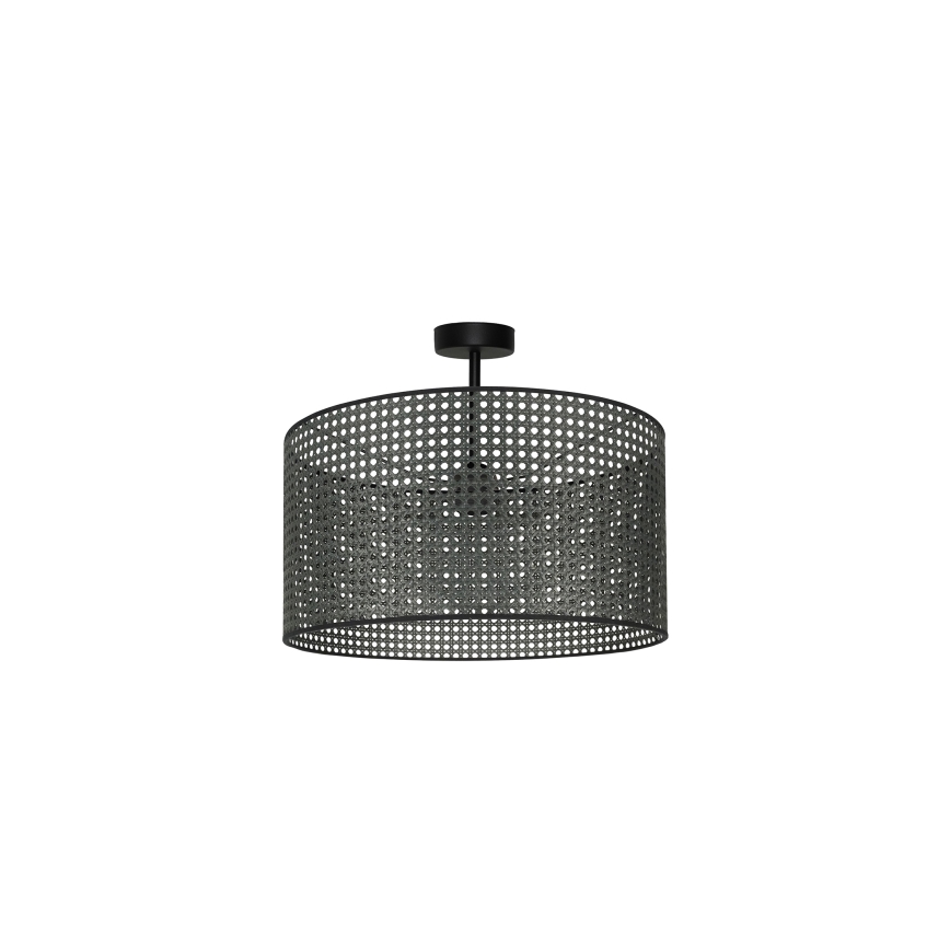 Duolla - Lampadario a plafone ROLLER RATTAN 1xE27/15W/230V diametro 45 cm nero