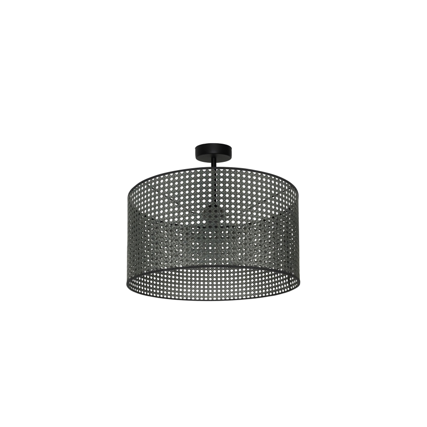 Duolla - Lampadario a plafone ROLLER RATTAN 1xE27/15W/230V diametro 45 cm nero