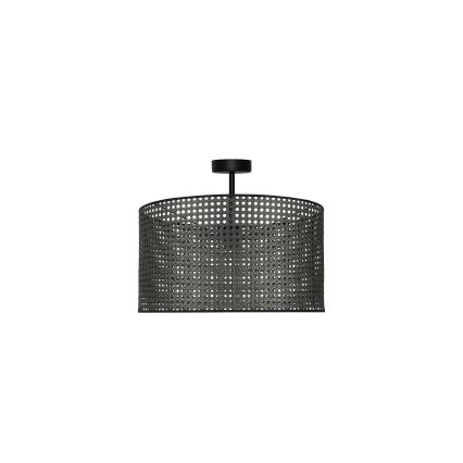Duolla - Lampadario a plafone ROLLER RATTAN 1xE27/15W/230V diametro 45 cm nero