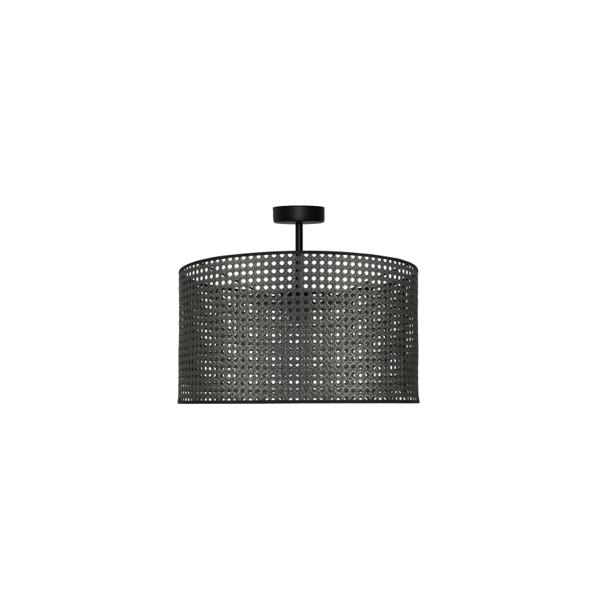 Duolla - Lampadario a plafone ROLLER RATTAN 1xE27/15W/230V diametro 45 cm nero