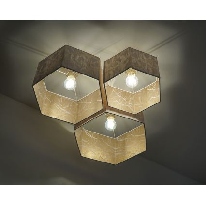 Duolla - Lampadario a plafone ROLLER TRIO HEX 3xE27/15W/230V bianco/oro