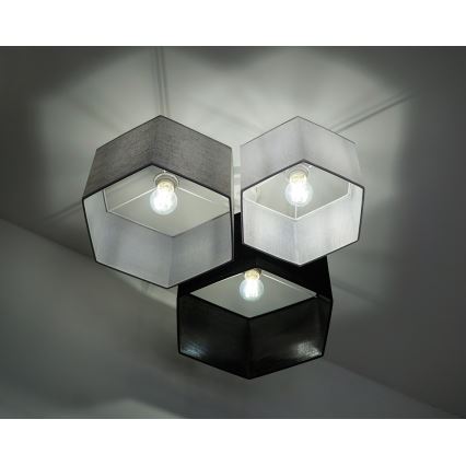 Duolla - Lampadario a plafone ROLLER TRIO HEX 3xE27/15W/230V nero/grigio/bianco