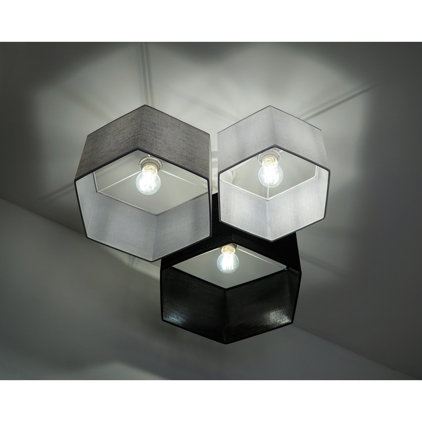 Duolla - Lampadario a plafone ROLLER TRIO HEX 3xE27/15W/230V nero/grigio/bianco