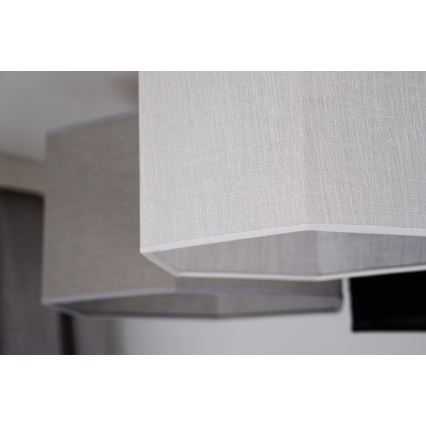 Duolla - Lampadario a plafone ROLLER TRIO HEX 3xE27/15W/230V nero/grigio/bianco