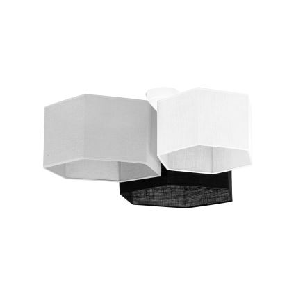 Duolla - Lampadario a plafone ROLLER TRIO HEX 3xE27/15W/230V nero/grigio/bianco