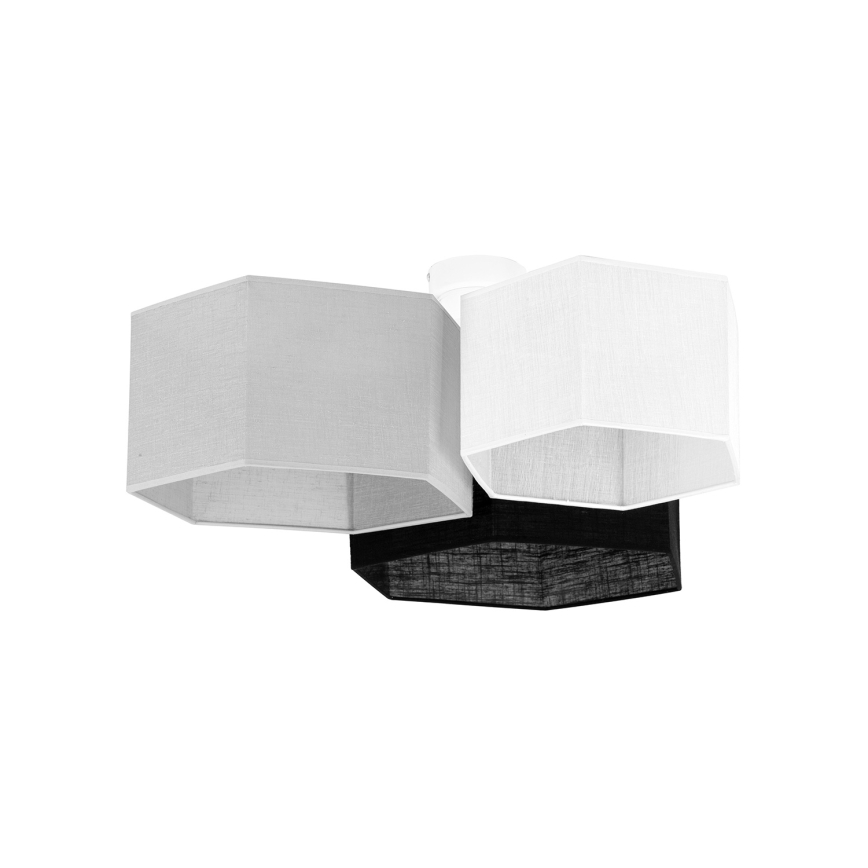 Duolla - Lampadario a plafone ROLLER TRIO HEX 3xE27/15W/230V nero/grigio/bianco