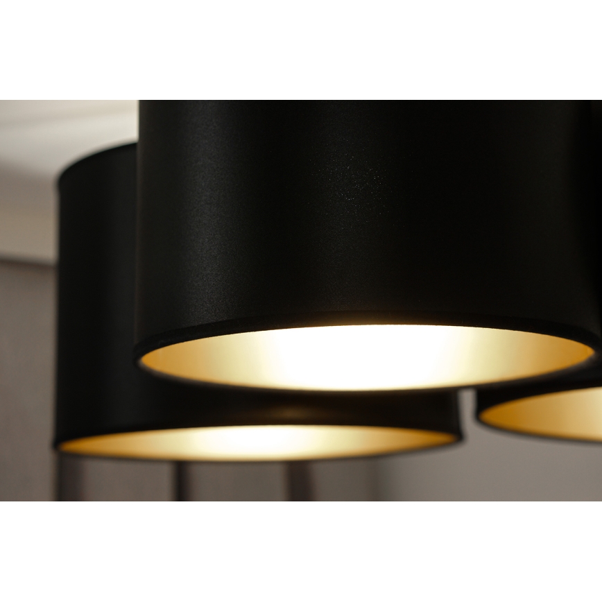 Duolla - Lampadario a plafone ROLLER TRIO SHINY 3xE27/15W/230V nero/oro