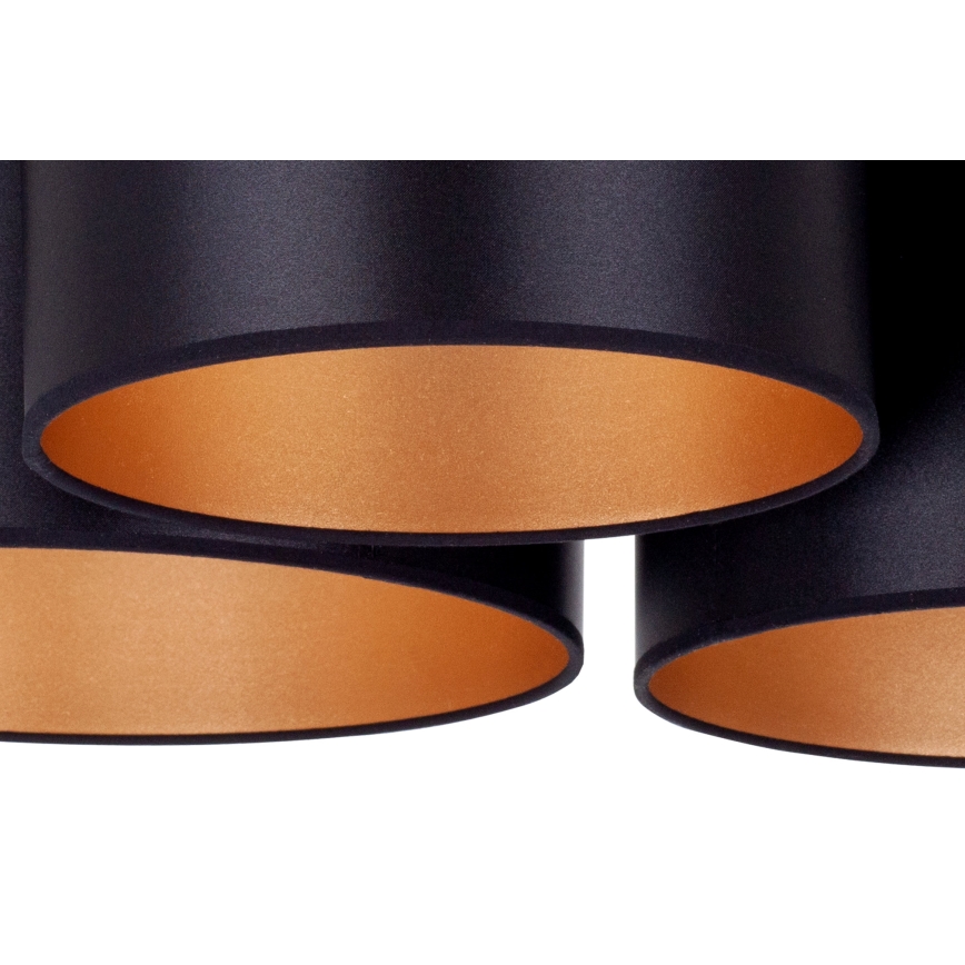 Duolla - Lampadario a plafone ROLLER TRIO SHINY 3xE27/15W/230V nero/oro