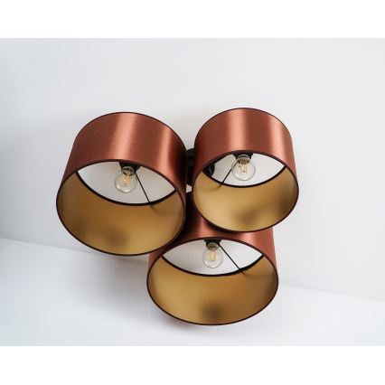 Duolla - Lampadario a plafone ROLLER TRIO SHINY 3xE27/15W/230V rame/oro