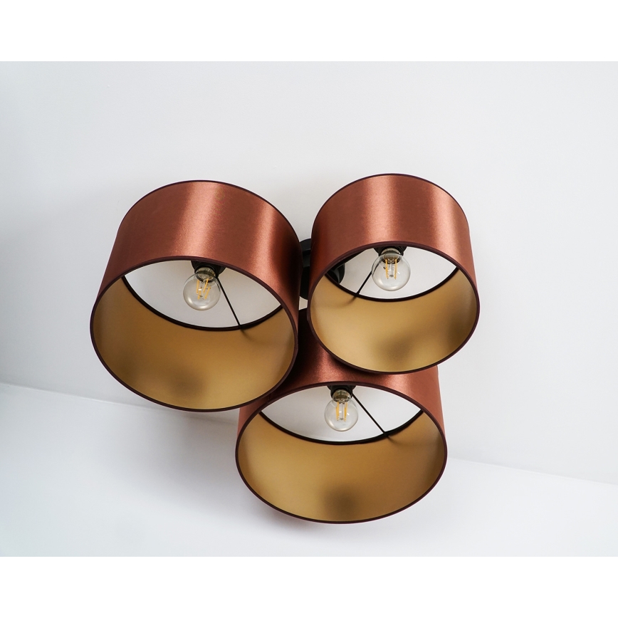 Duolla - Lampadario a plafone ROLLER TRIO SHINY 3xE27/15W/230V rame/oro