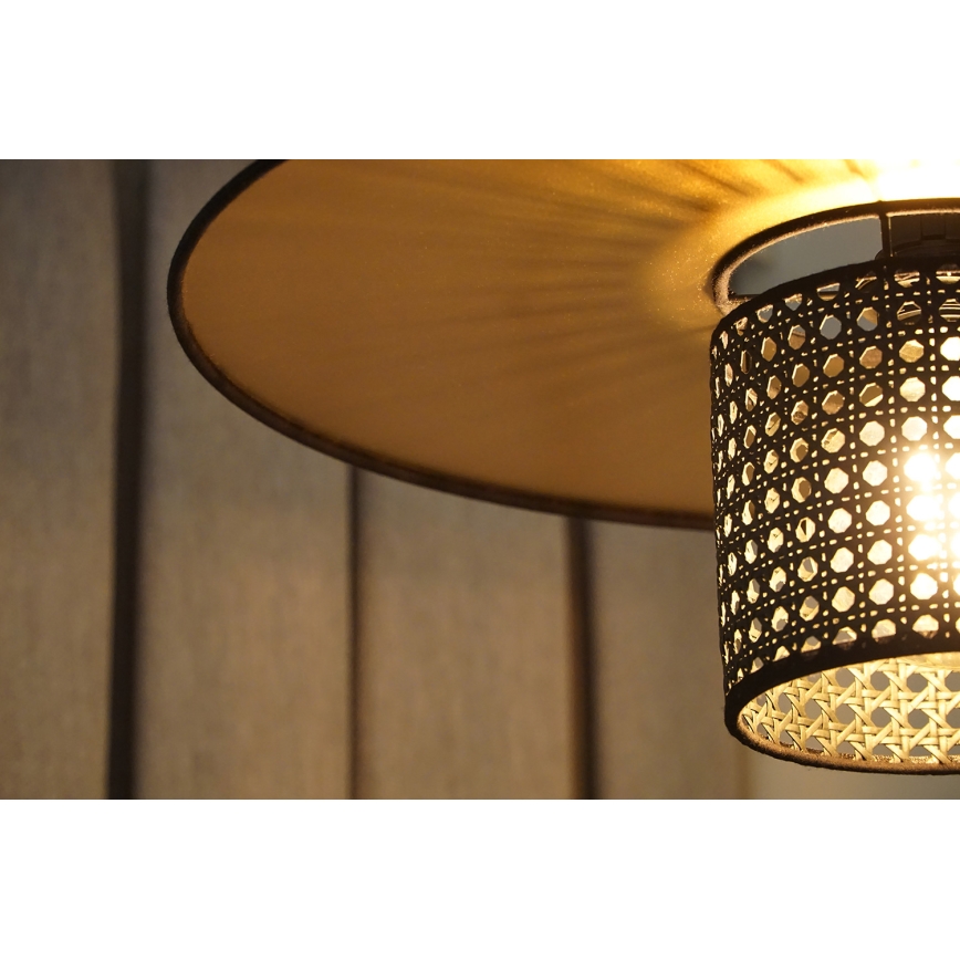 Duolla - Lampadario a plafone TOKYO RATTAN 1xE27/15W/230V diametro 50 cm oro/nero