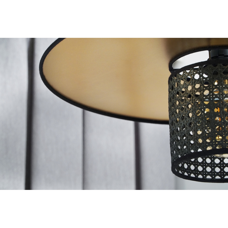 Duolla - Lampadario a plafone TOKYO RATTAN 1xE27/15W/230V diametro 50 cm oro/nero