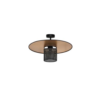Duolla - Lampadario a plafone TOKYO RATTAN 1xE27/15W/230V diametro 50 cm oro/nero