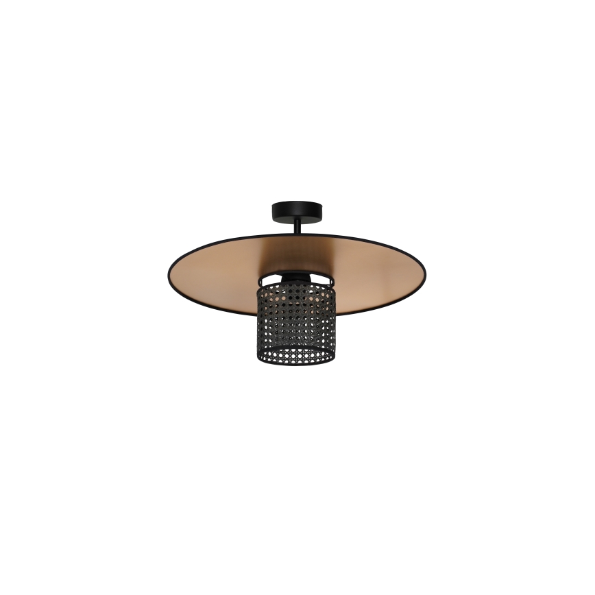 Duolla - Lampadario a plafone TOKYO RATTAN 1xE27/15W/230V diametro 50 cm oro/nero