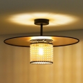Duolla - Lampadario a plafone TOKYO RATTAN 1xE27/15W/230V diametro 50 cm oro/rattan