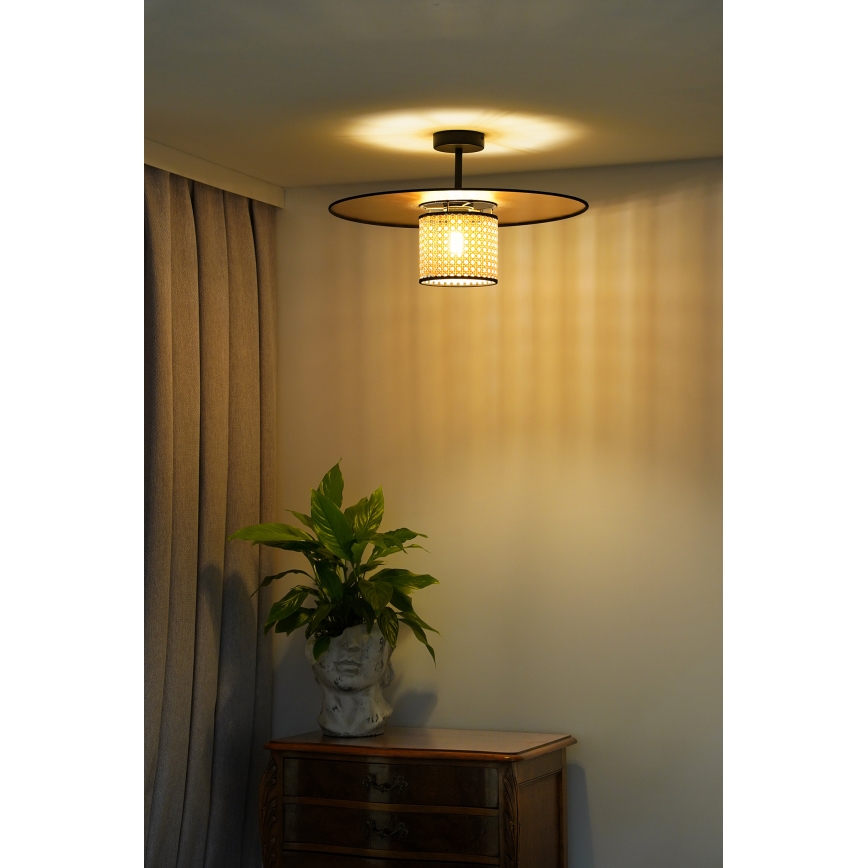 Duolla - Lampadario a plafone TOKYO RATTAN 1xE27/15W/230V diametro 50 cm oro/rattan