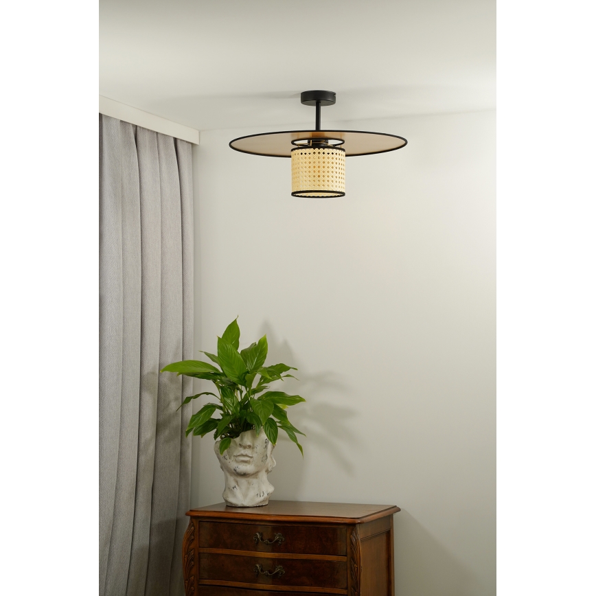 Duolla - Lampadario a plafone TOKYO RATTAN 1xE27/15W/230V diametro 50 cm oro/rattan