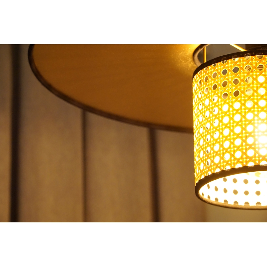 Duolla - Lampadario a plafone TOKYO RATTAN 1xE27/15W/230V diametro 50 cm oro/rattan