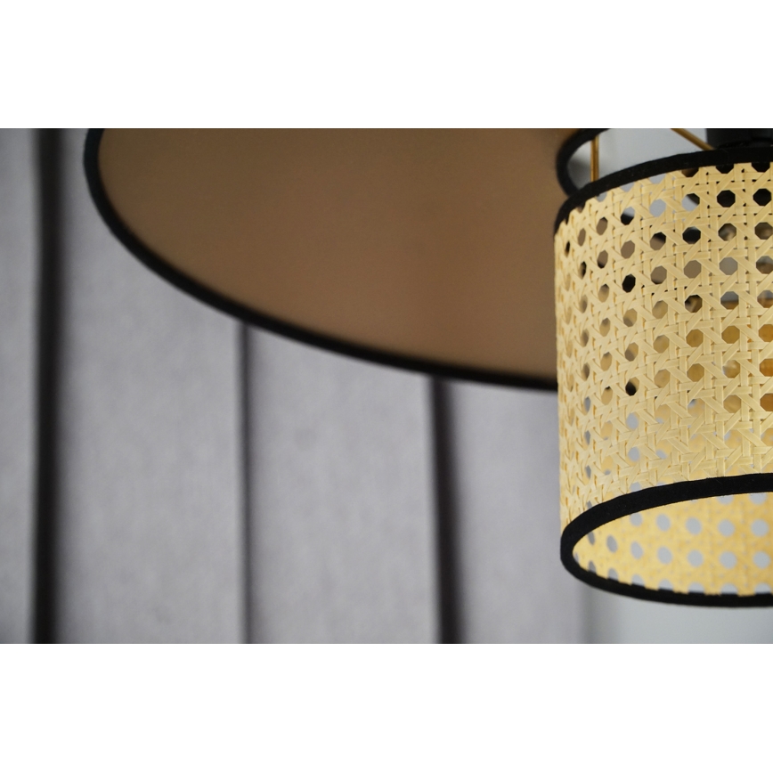Duolla - Lampadario a plafone TOKYO RATTAN 1xE27/15W/230V diametro 50 cm oro/rattan