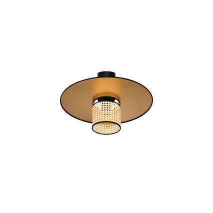 Duolla - Lampadario a plafone TOKYO RATTAN 1xE27/15W/230V diametro 50 cm oro/rattan