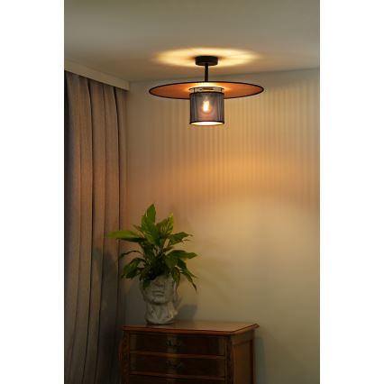 Duolla - Lampadario a plafone TOKYO SHINY 1xE27/15W/230V diametro 50 cm nero/rame