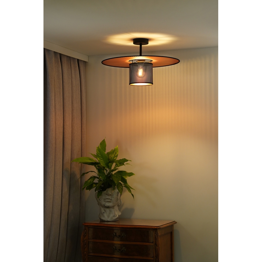 Duolla - Lampadario a plafone TOKYO SHINY 1xE27/15W/230V diametro 50 cm nero/rame