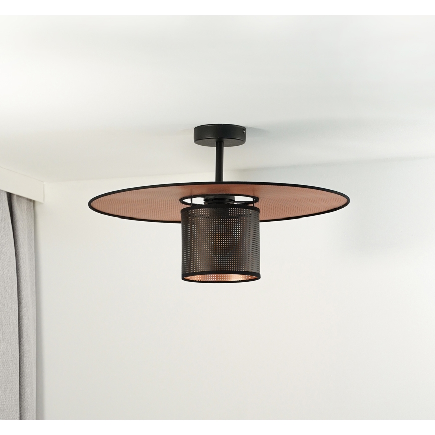 Duolla - Lampadario a plafone TOKYO SHINY 1xE27/15W/230V diametro 50 cm nero/rame