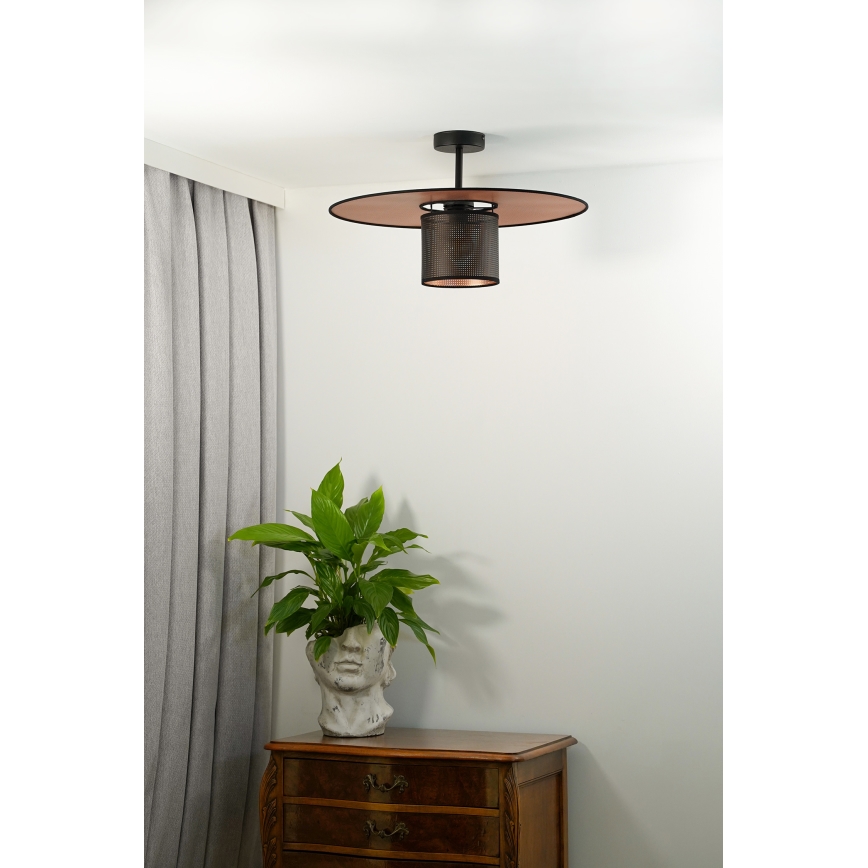 Duolla - Lampadario a plafone TOKYO SHINY 1xE27/15W/230V diametro 50 cm nero/rame