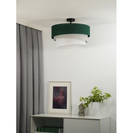 Duolla - Lampadario a plafone TRIO 1xE27/15W/230V diametro 45 cm verde/grigio/bianco
