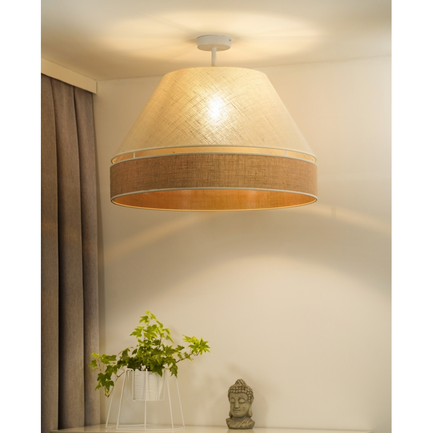 Duolla - Lampadario a plafone YUTE AVIGNON 1xE27/15W/230V diametro 60 cm grigio/marrone