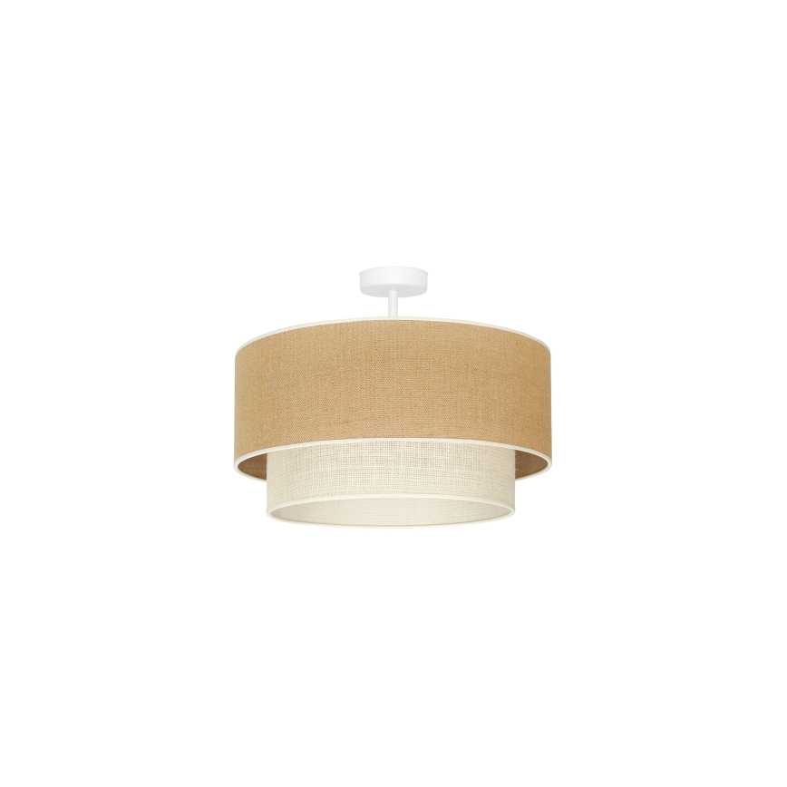 Duolla - Lampadario a plafone YUTE BOHO 1xE27/15W/230V diametro 45 cm marrone/color crema