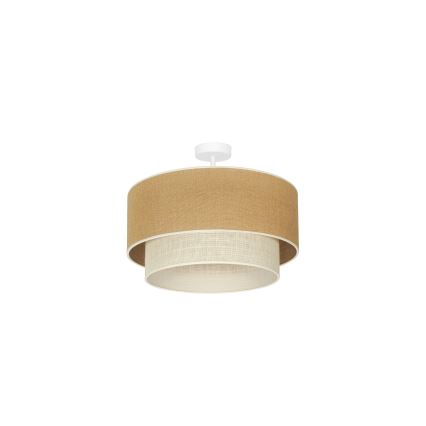 Duolla - Lampadario a plafone YUTE BOHO 1xE27/15W/230V diametro 45 cm marrone/color crema