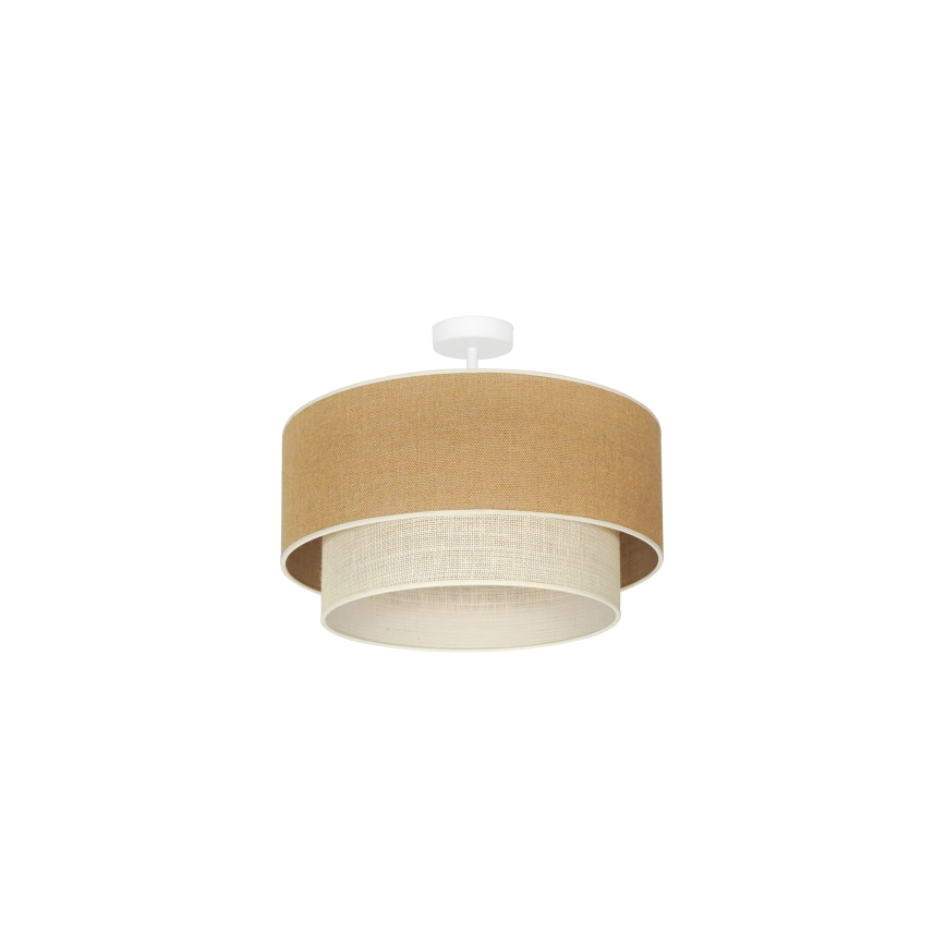 Duolla - Lampadario a plafone YUTE BOHO 1xE27/15W/230V diametro 45 cm marrone/color crema