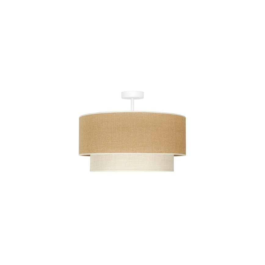 Duolla - Lampadario a plafone YUTE BOHO 1xE27/15W/230V diametro 45 cm marrone/color crema