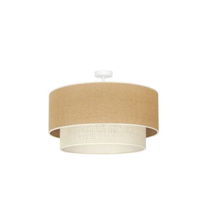 Duolla - Lampadario a plafone YUTE BOHO 3xE27/15W/230V diametro 60 cm marrone/color crema